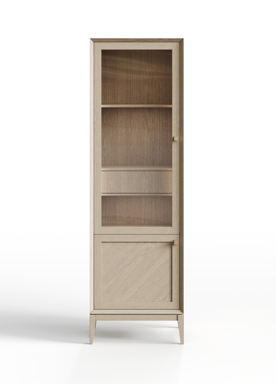 Витрина  1-дверная  Audrey с рамкой и внутренним ящиком, левая