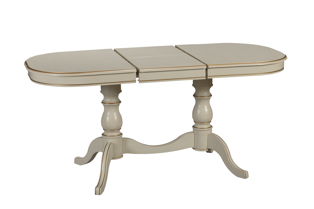 Стол Николь раскладка 2 (цвет-белый антик с золотом)
