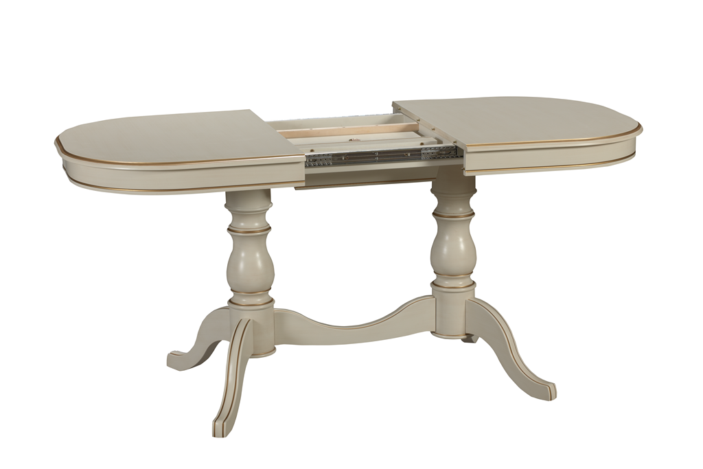 Стол Николь раскладка 1 (цвет-белый антик с золотом)