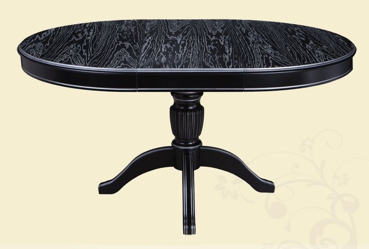 Стол Паола 2 неразложенный (цвет-гальяно черный с серебром)