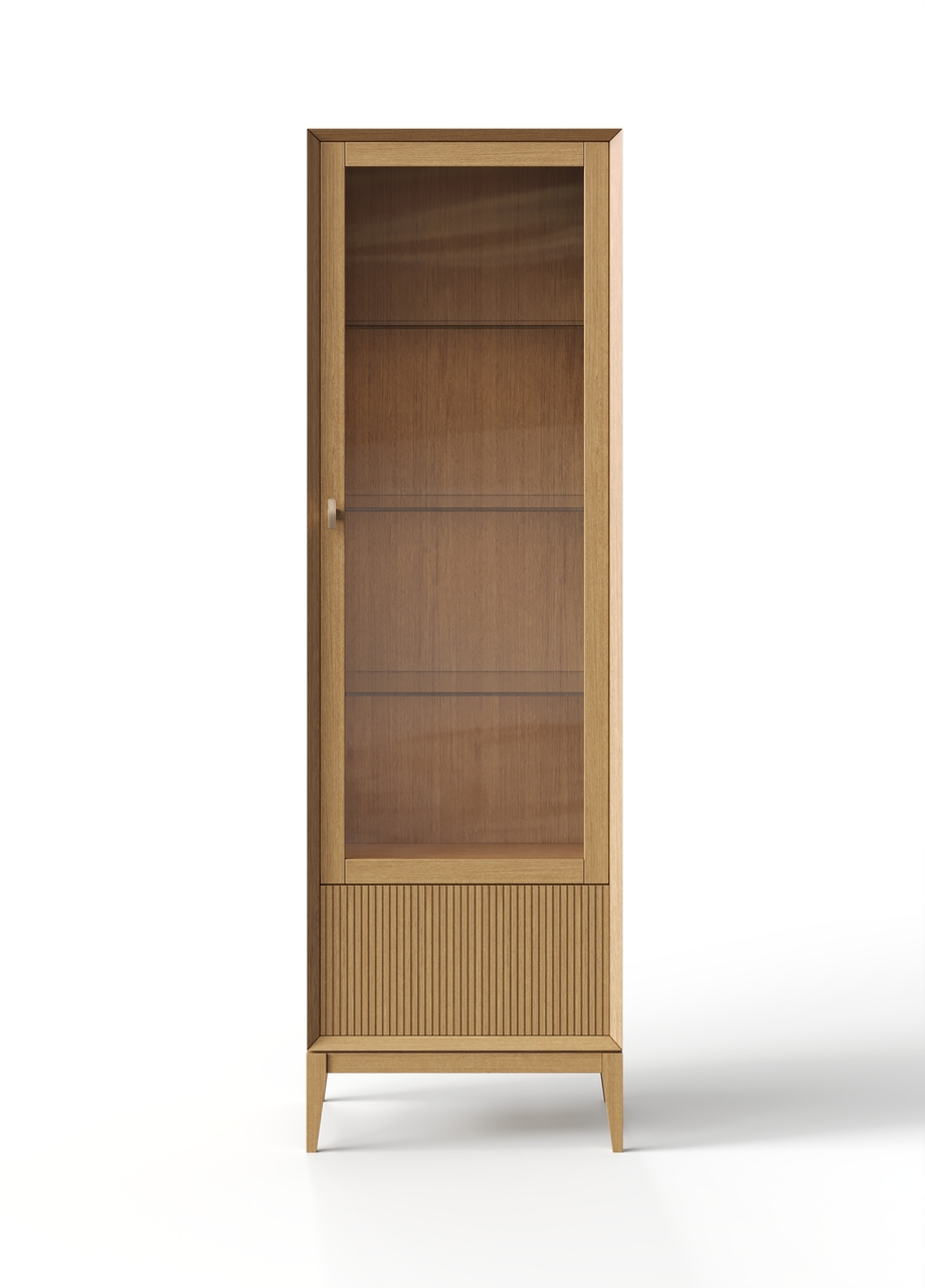 Витрина  1-дверная  Audrey с рифленным нижним ящиком, правая