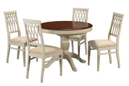 Стол Паола 2 и стулья Генрих (цвет-леонардо+орех италика)