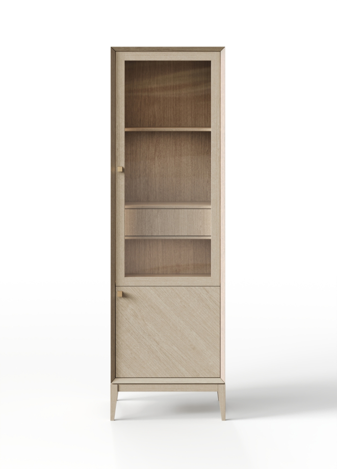 Витрина  1-дверная  Audrey с плоской дверцой и внутренним ящиком, правая