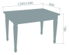 Стол Луизиана прямоугольный большой схема размеры