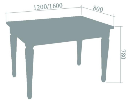 Стол Луизиана прямоугольный большой схема размеры